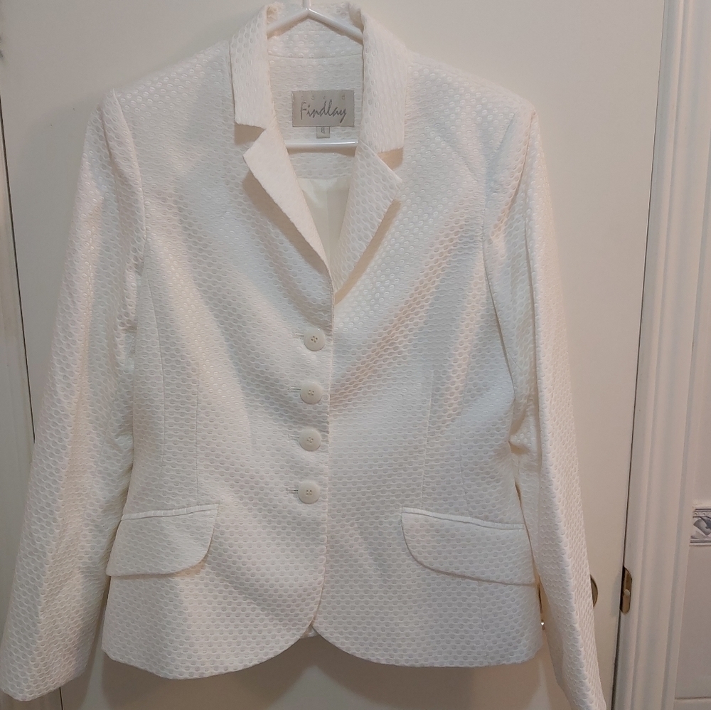 David Findlay white blazer jacket, size 8